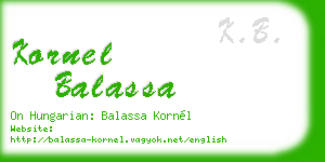 kornel balassa business card